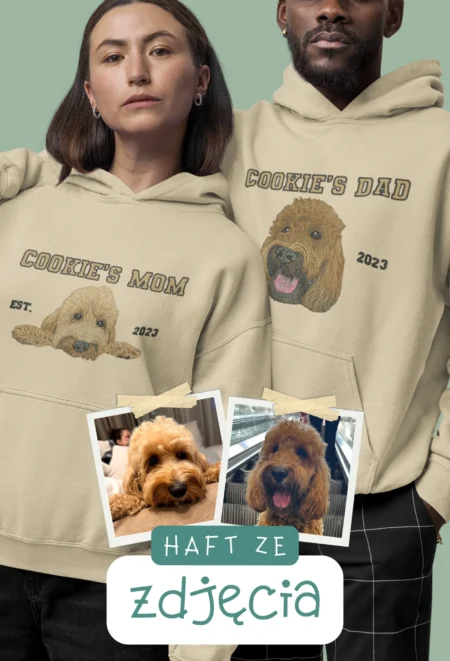 Personalizowana Bluza Haftowana - ze Zdjęcia Twojego Zwierzaka - DAD/MOM