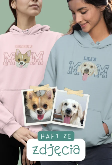 Personalizowana Bluza Haftowana - ze Zdjęcia Twojego Zwierzaka - DAD/MOM