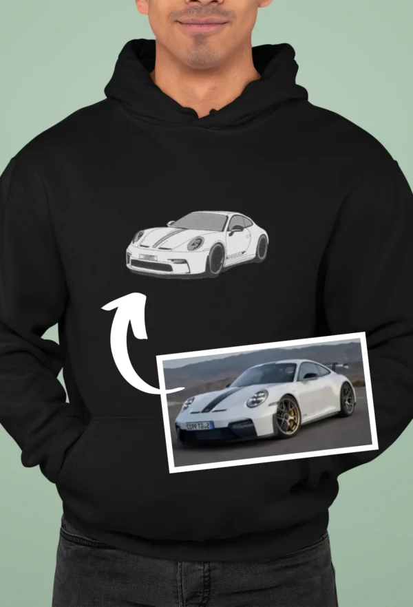 Personalizowana Bluza Haftowana - Samochód z Twojego Zdjęcia