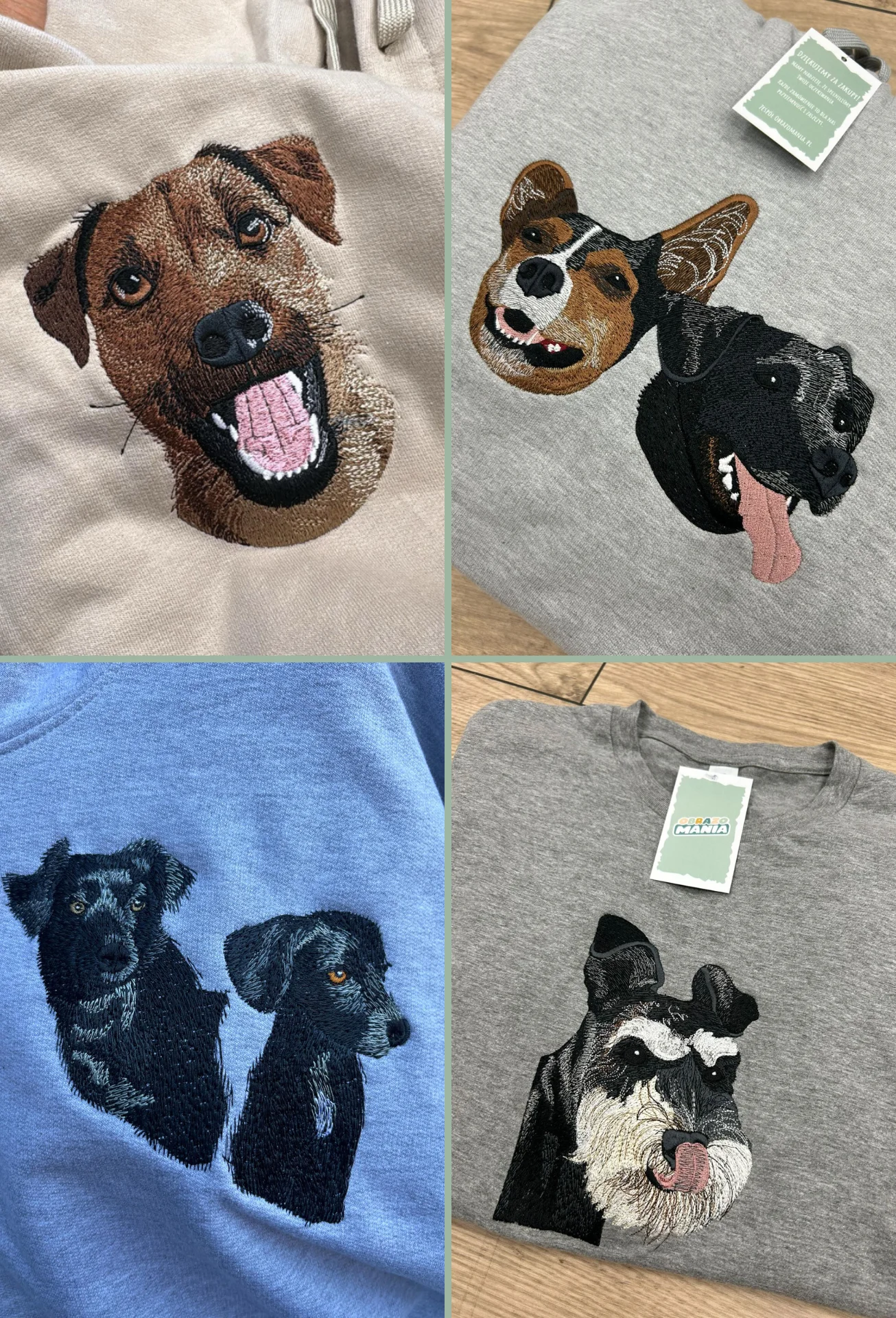 Personalizowana Koszulka Haftowana – Ze Zdjęcia Twojego Zwierzaka (Głowa)