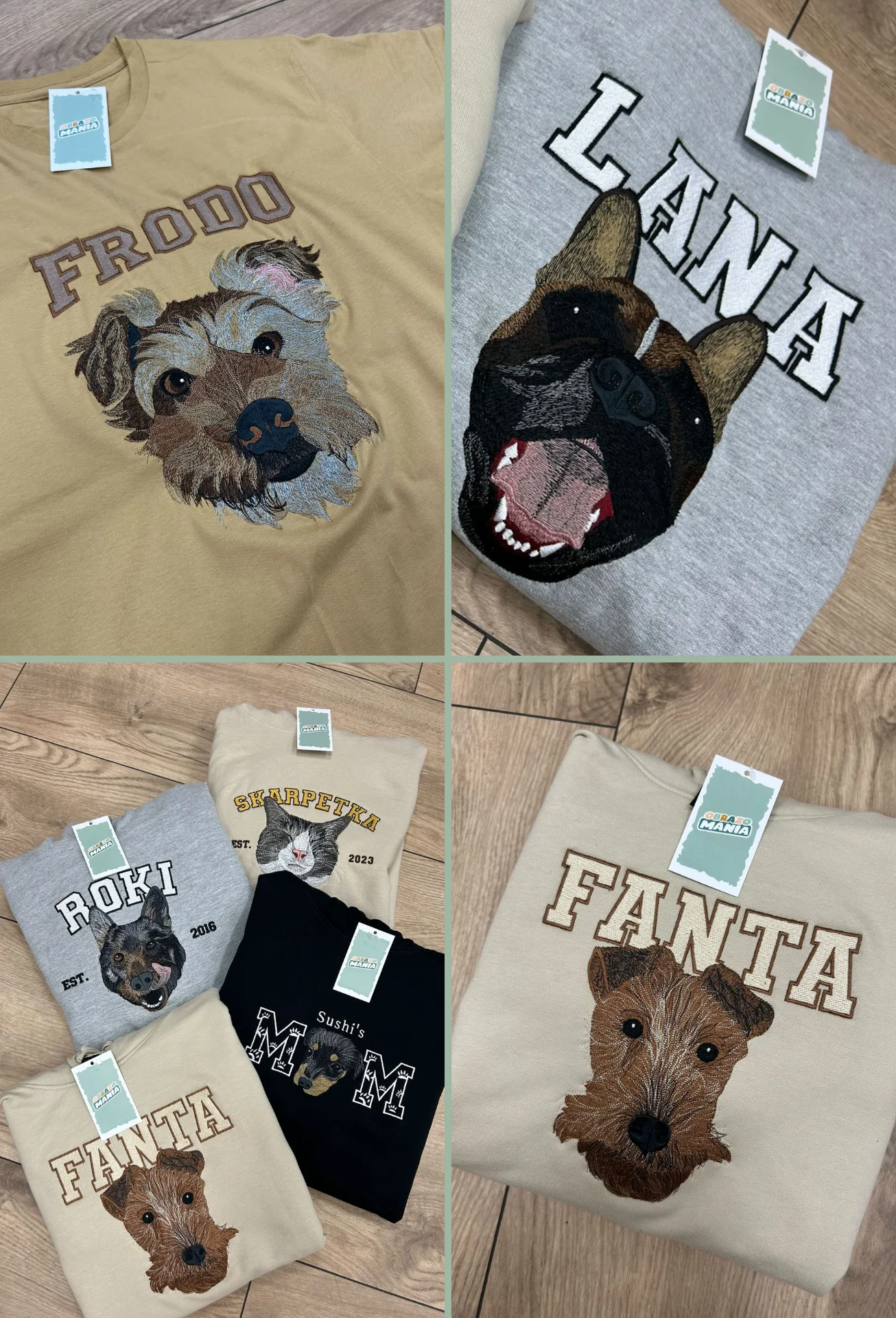 Personalizowana Bluza Haftowana - ze Zdjęcia Twojego Zwierzaka - Imię i Data