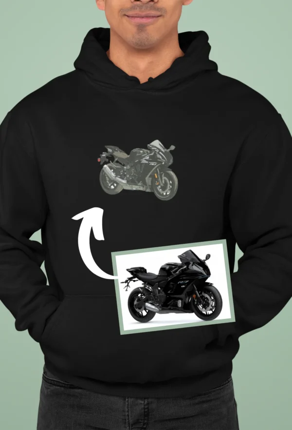 Personalizowana Bluza Haftowana - Motocykl z Twojego Zdjęcia