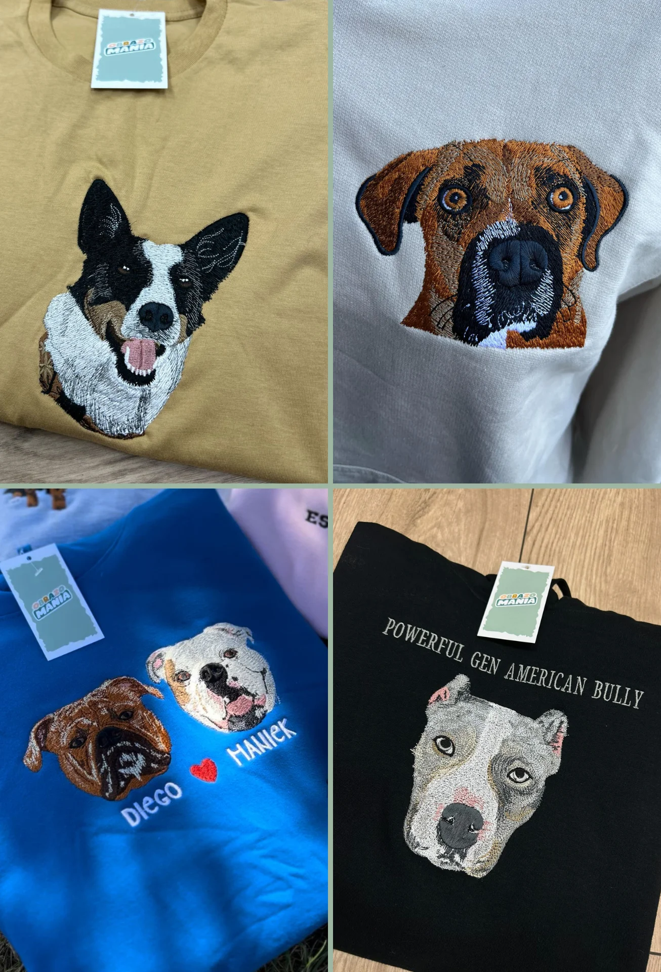 Personalizowana Koszulka Haftowana – Ze Zdjęcia Twojego Zwierzaka (Głowa)