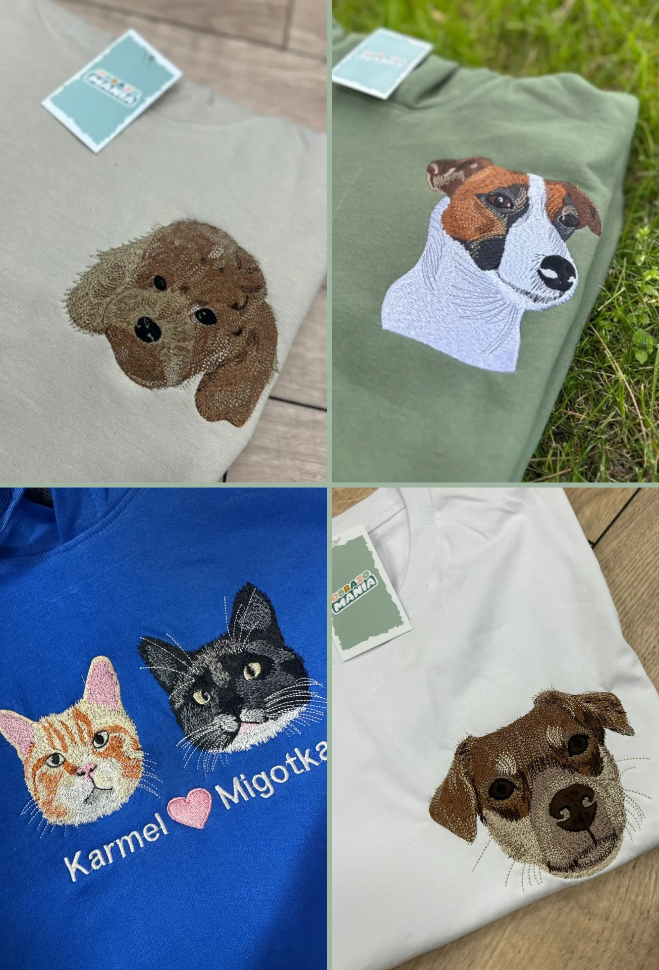 Personalizowana Koszulka Haftowana – Ze Zdjęcia Twojego Zwierzaka (Głowa)