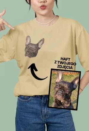 Personalizowana Koszulka Haftowana - ze Zdjęcia Twojego Zwierzaka/ów - GŁOWA