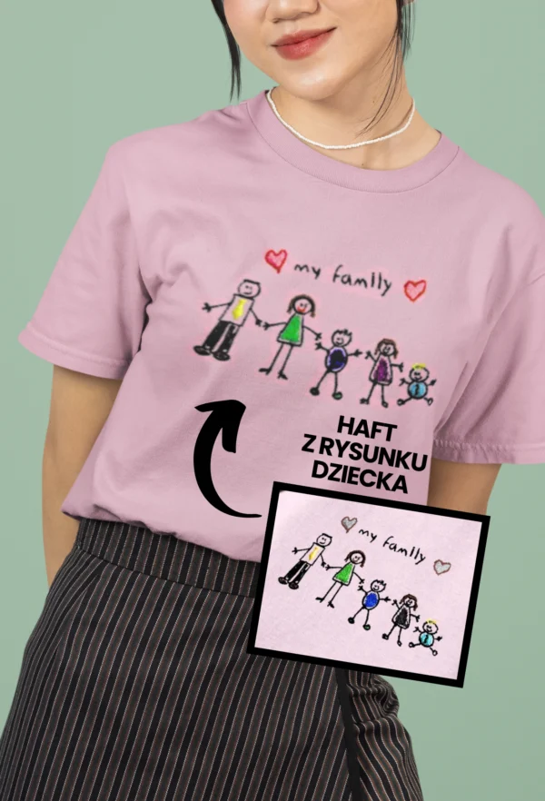 Personalizowana Koszulka Haftowana - Z Rysunku Dziecka
