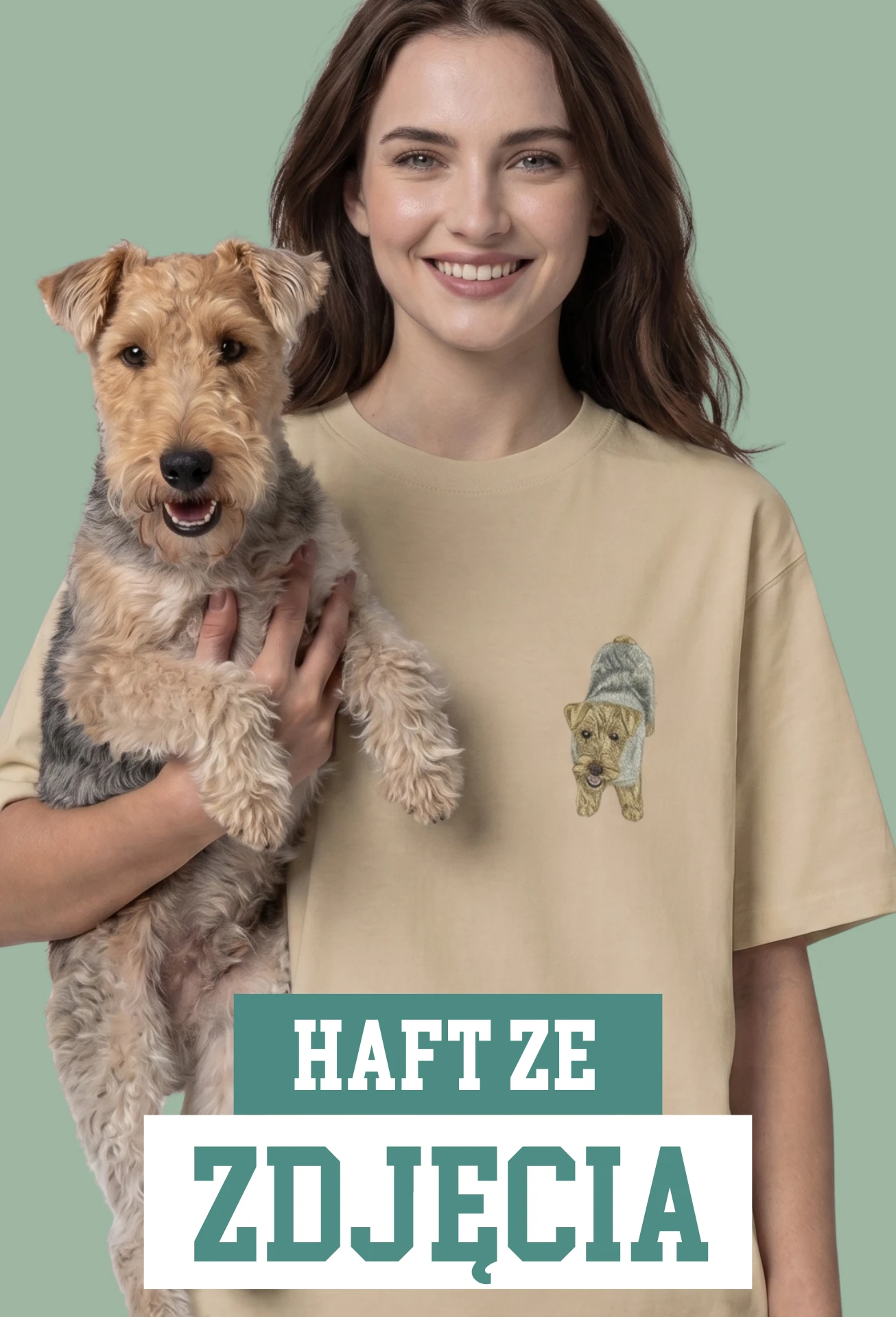 Personalizowana Koszulka Haftowana - ze Zdjęcia Twojego Zwierzaka - Z CIAŁEM