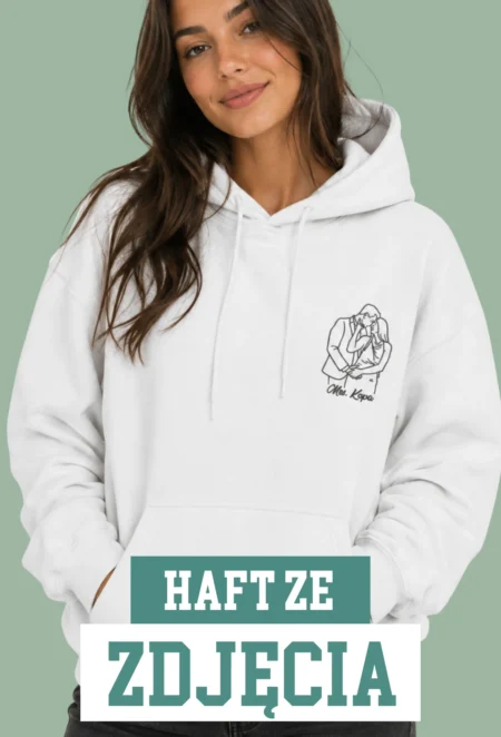Personalizowana Bluza Haftowana - Twoje Zdjęcie - LINE ART