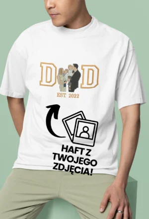 Personalizowana Koszulka Haftowana - Dad z Twoim Zdjęciem