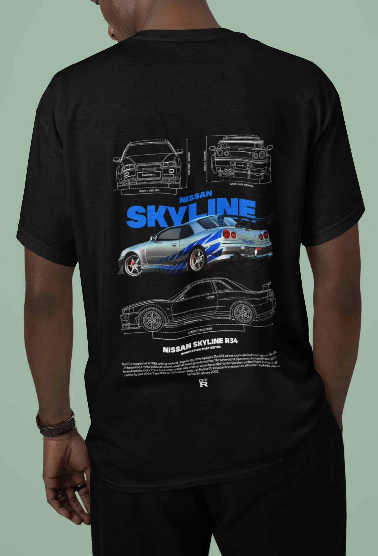 Koszulka z Nadrukiem - Nissan Skyline R34