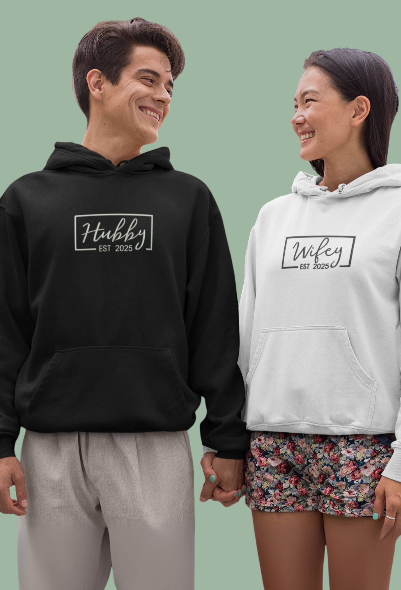 Personalizowana Bluza Haftowana - Hubby/Wifey - Data