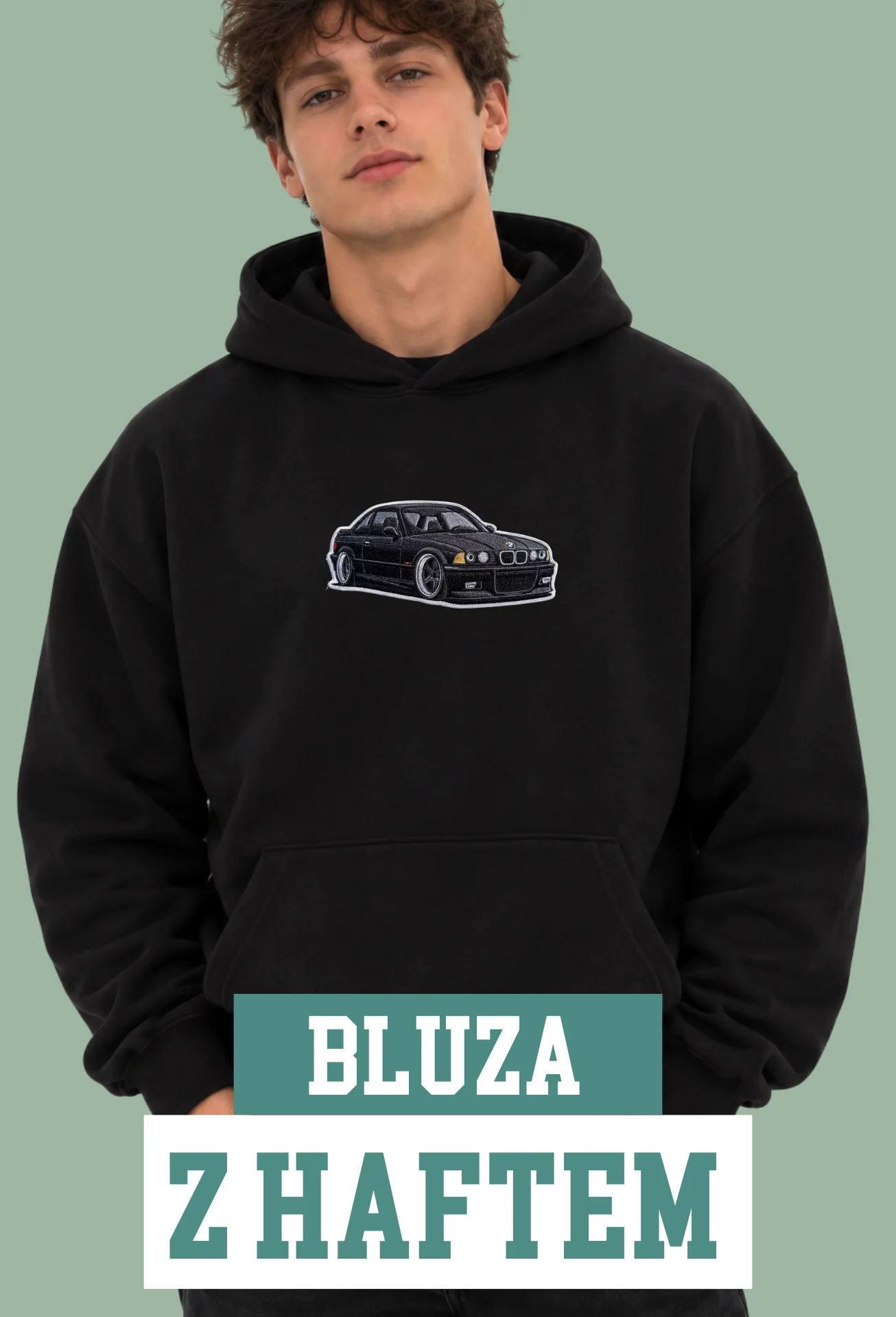 Bluza z Haftem - Czarne BMW E36 Coupe