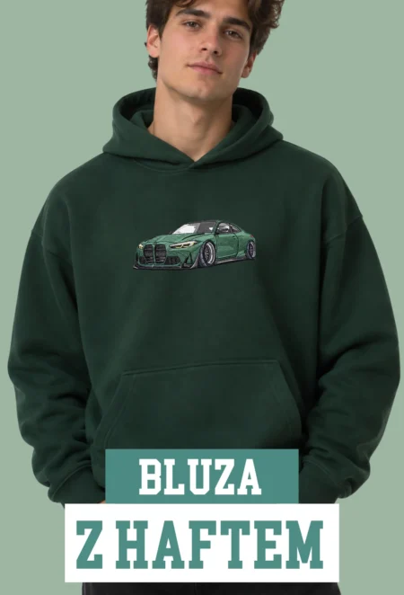 Bluza z Haftem - Zielone BMW M4 Coupe