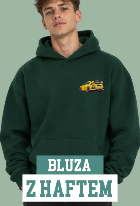 Bluza z Haftem - Żółta Honda Civic Type R (Tył)