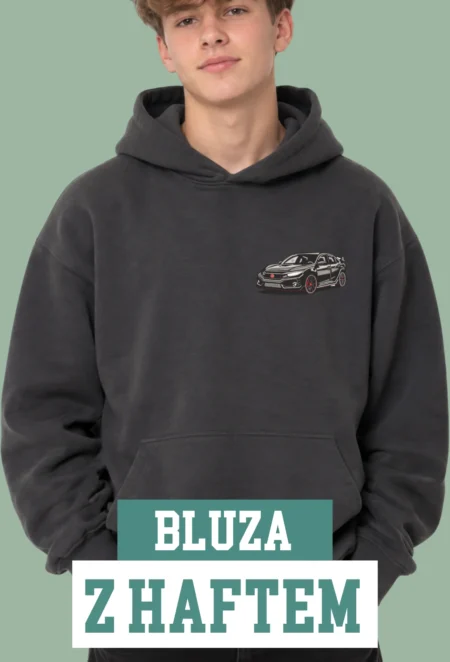 Bluza z Haftem - Czarne Honda Civic Type R
