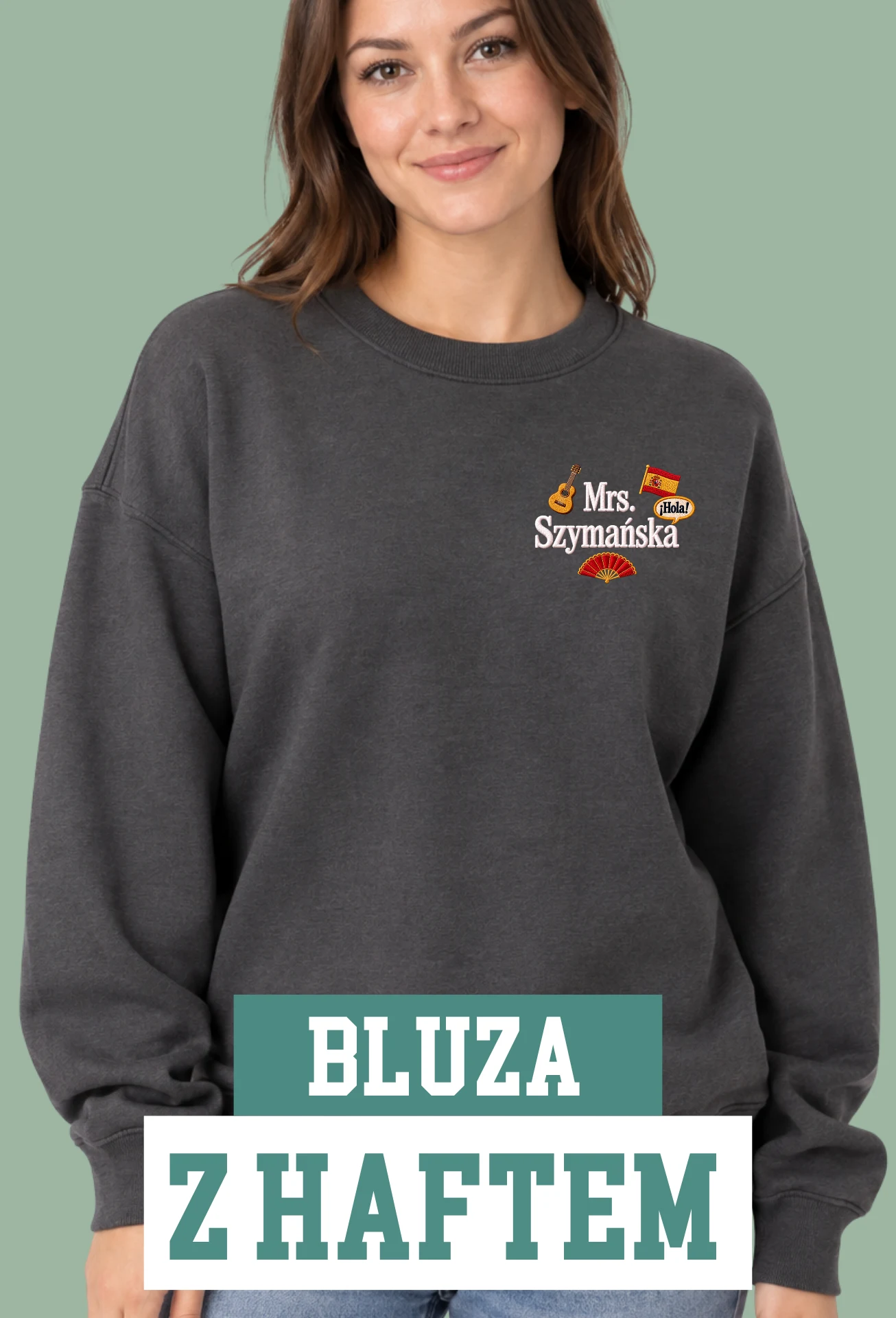 Personalizowana Bluza Haftowana – Dla Nauczyciela - Język Hiszpański