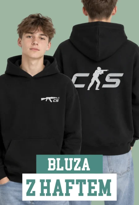 Bluza z Haftem - Klasyczne Logo CS (Przód / Tył) - CS:GO / CS2