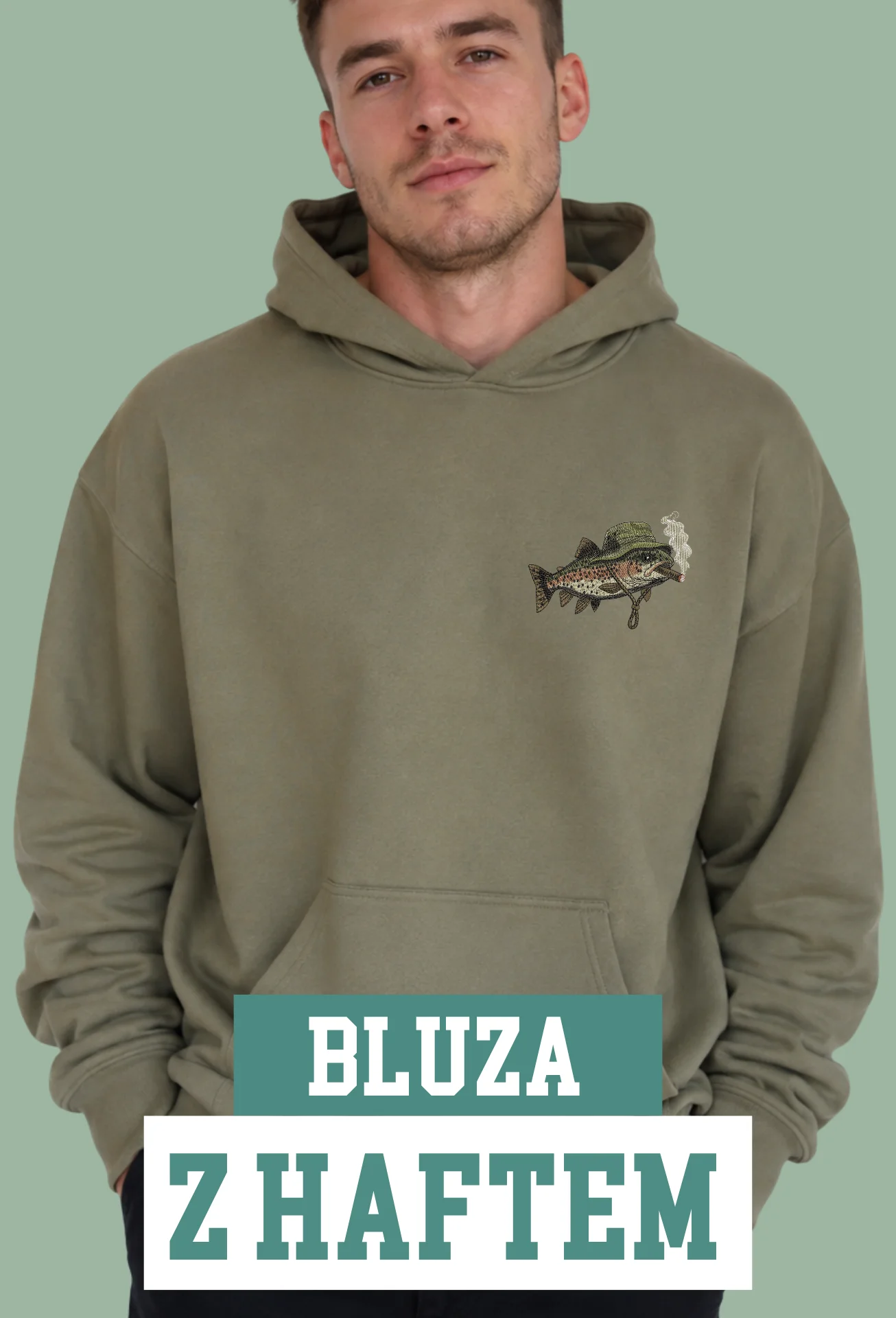 Bluza Haftowana - Ryba z Fajką