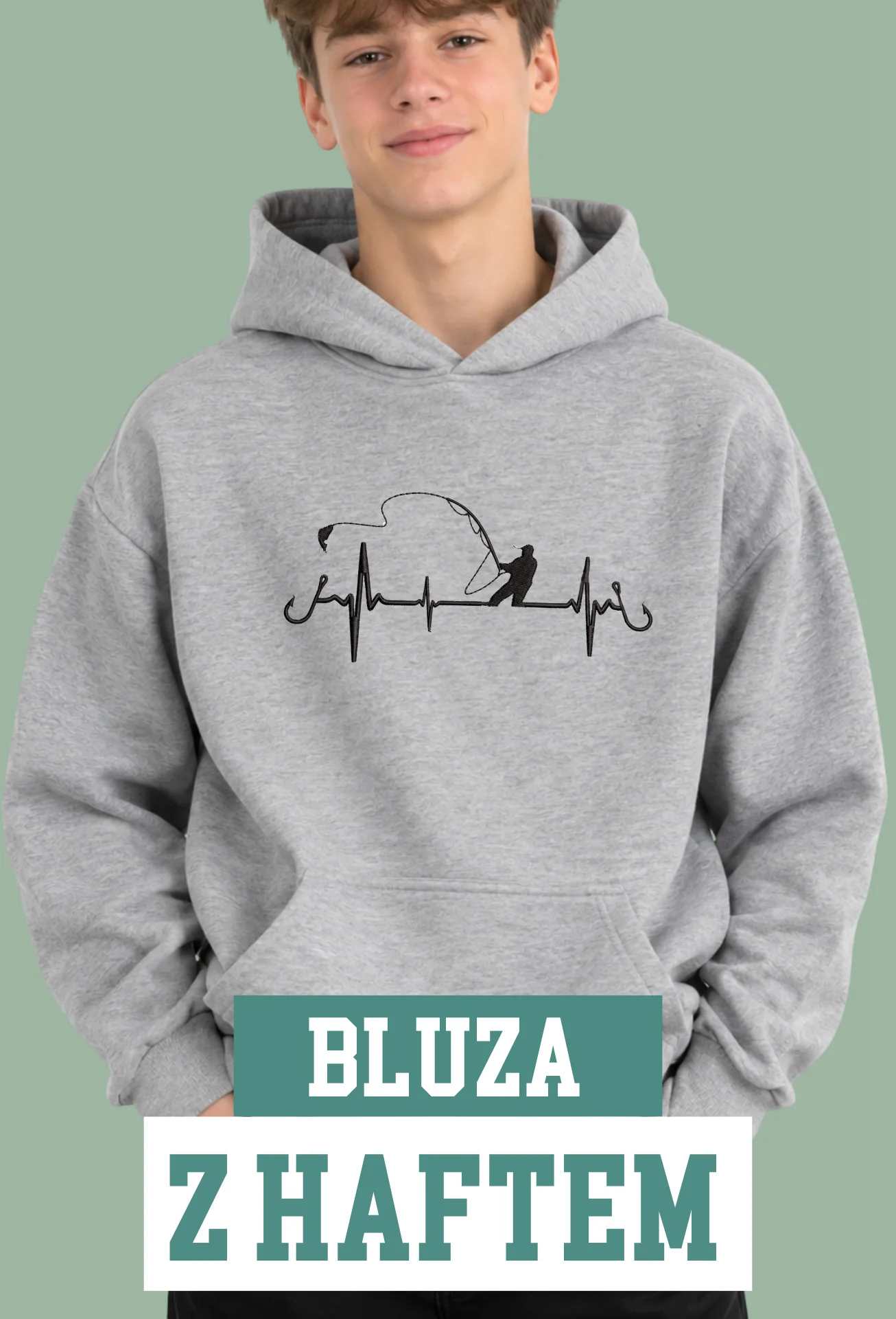 Bluza Haftowana - Wędkarz Linia Życia